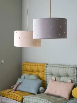 Abat-jour à Suspendre Motifs Perforés Rose Poudré - Vertbaudet -Vertbaudet Magasin abat jour a suspendre motifs perfores 5