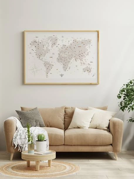 Affiche Carte Du Monde LES PETITES DATES Marron Imprimé - Les Petites Dates 4 Affiche Carte Du Monde LES PETITES DATES Marron Imprimé - Les Petites Dates – Image 2