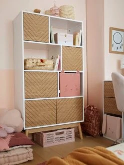 Bibliothèque LIGNE CHEVRONS Blanc/bois - Vertbaudet -Vertbaudet Magasin bibliotheque ligne chevrons 2