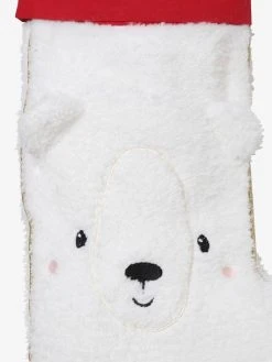 Chaussette De Noël Ours En Bouclette Personnalisable Blanc - Vertbaudet -Vertbaudet Magasin chaussette de noel ours en bouclette personnalisable 1