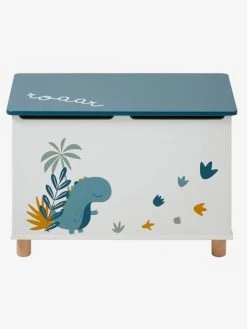 Coffre à Jouets Dinosaure Blanc Imprimé - Vertbaudet -Vertbaudet Magasin coffre a jouets dinosaure 2