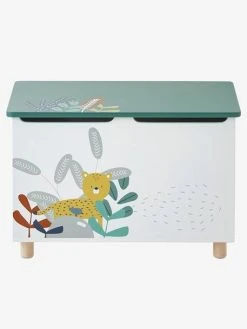 Coffre à Jouets Jungle Paradise Blanc / Vert - Vertbaudet -Vertbaudet Magasin coffre a jouets jungle paradise 2