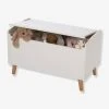 Coffre à Jouets LIGNE CONFETTI Blanc / Bois - Vertbaudet -Vertbaudet Magasin coffre a jouets ligne confetti
