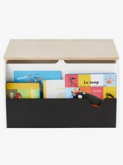 Coffre à Livres Et Jouets LIGNE SCHOOL Blanc - Bois - Ardoise - Vertbaudet -Vertbaudet Magasin coffre a livres et jouets ligne school 3