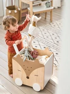 Coffre à Roulettes Biche Blanc - Bois - Vertbaudet -Vertbaudet Magasin coffre a roulettes biche 3