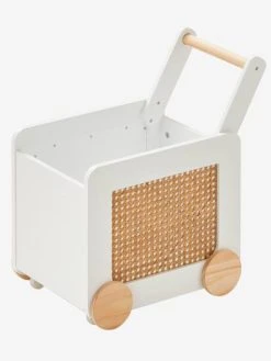 Coffre à Roulettes En Cannage Ecru - Vertbaudet