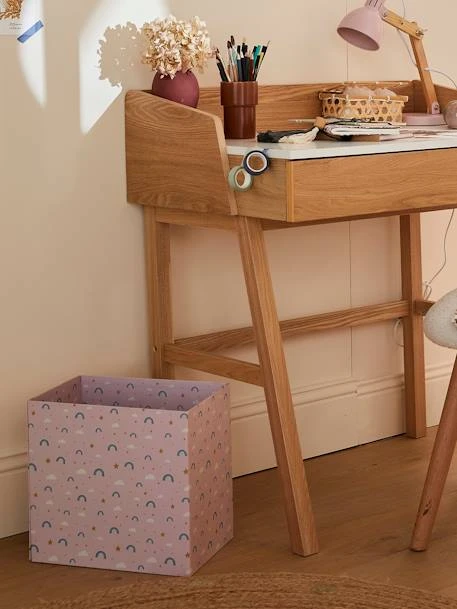 Corbeille En Carton Pliable Arc-en-ciel Rose - Vertbaudet 4 Corbeille En Carton Pliable Arc-en-ciel Rose - Vertbaudet – Image 2