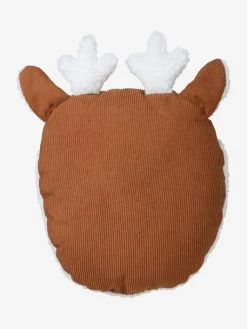 Coussin Cerf Sherpa Et Velours Côtelé Beige / Marron - Vertbaudet -Vertbaudet Magasin coussin cerf sherpa et velours cotele 1