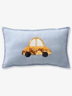 Coussin En Seersucker à Sequins Réversibles EN VOITURE SIMON Bleu - Vertbaudet