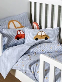 Coussin En Seersucker à Sequins Réversibles EN VOITURE SIMON Bleu - Vertbaudet -Vertbaudet Magasin coussin en seersucker a sequins reversibles en voiture simon 3