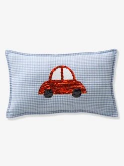 Coussin En Seersucker à Sequins Réversibles EN VOITURE SIMON Bleu - Vertbaudet -Vertbaudet Magasin coussin en seersucker a sequins reversibles en voiture simon 4