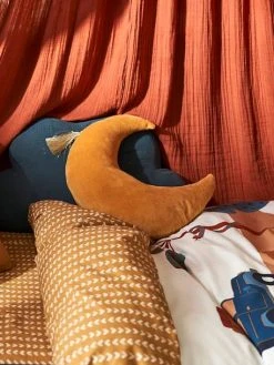 Coussin Lune En Velours EDEN INDIA Ocre - Vertbaudet -Vertbaudet Magasin coussin lune en velours eden india 2