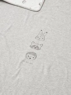 Couverture Bébé En Maille Jersey Coton Bio* MINI COMPAGNIE écru / Gris Chiné - Vertbaudet -Vertbaudet Magasin couverture bebe en maille jersey coton bio mini compagnie 3