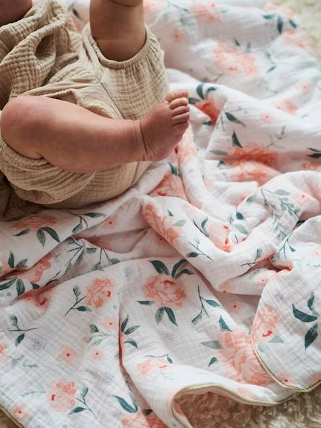 Couverture Bébé Jersey/gaze De Coton EAU DE ROSE Rose - Vertbaudet 5 Couverture Bébé Jersey/gaze De Coton EAU DE ROSE Rose - Vertbaudet – Image 3