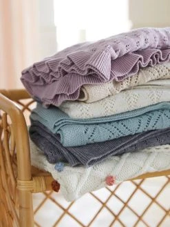 Couverture Bébé Pointelle Avec Lurex écru - Vertbaudet -Vertbaudet Magasin couverture bebe pointelle avec lurex 2