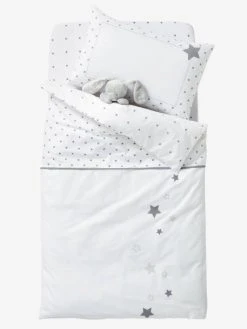 Drap-housse Bébé PLUIE D'ETOILES Blanc / étoiles - Vertbaudet -Vertbaudet Magasin drap housse bebe pluie detoiles 2