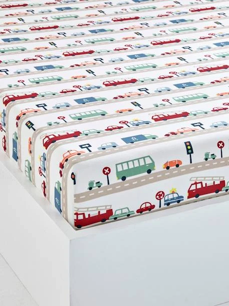 Drap-housse Enfant AUTO-CITY Beige Grisé Imprimé - Vertbaudet 3 Drap-housse Enfant AUTO-CITY Beige Grisé Imprimé - Vertbaudet