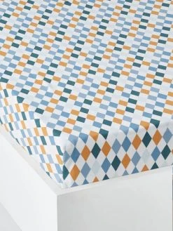 Drap-housse Enfant CHEVALIER Imprimé Losanges - Vertbaudet