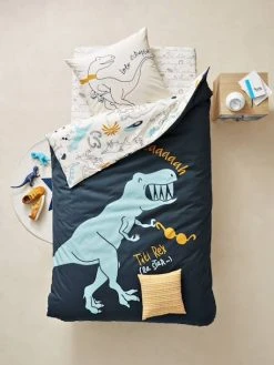 Drap-housse Enfant DINO RAMA Blanc Imprimé - Vertbaudet -Vertbaudet Magasin drap housse enfant dino rama 2