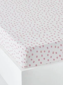 Drap-housse Enfant PINK JUNGLE écru / Rose - Vertbaudet