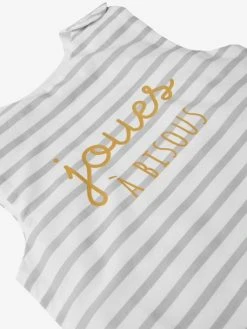 Gigoteuse Spécial été Sans Manches JOUES A BISOUS Rayure Grise - Vertbaudet -Vertbaudet Magasin gigoteuse special ete sans manches joues a bisous 3