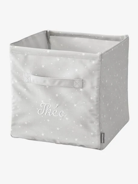 Grand Bac De Rangement En Tissu Personnalisable Gris - Vertbaudet 3 Grand Bac De Rangement En Tissu Personnalisable Gris - Vertbaudet