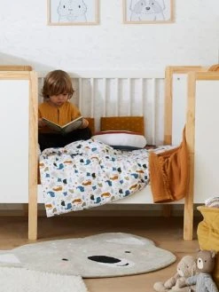 Housse De Couette Bébé MINI ZOO Blanc / Multicolore - Vertbaudet -Vertbaudet Magasin housse de couette bebe mini zoo 2