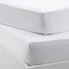 Lot De 2 Draps-housses Bébé BIO COLLECTION Blanc - Vertbaudet -Vertbaudet Magasin lot de 2 draps housses bebe bio collection