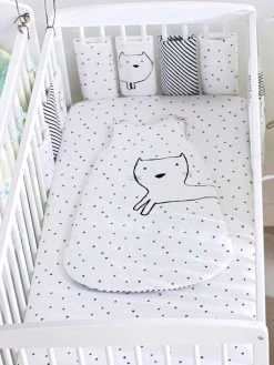 Lot De 2 Draps-housses Bébé En Jersey Extensible Imprimé étoiles Gris Chiné/blanc - Vertbaudet -Vertbaudet Magasin lot de 2 draps housses bebe en jersey extensible imprime etoiles 2
