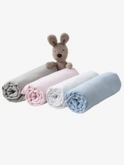 Lot De 2 Draps-housses Bébé En Jersey Uni Blanc Blanc - Vertbaudet -Vertbaudet Magasin lot de 2 draps housses bebe en jersey uni blanc 2