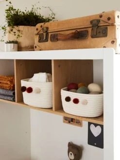 Lot De 2 Paniers En Corde à Pompons Beige - Vertbaudet -Vertbaudet Magasin lot de 2 paniers en corde a pompons 3