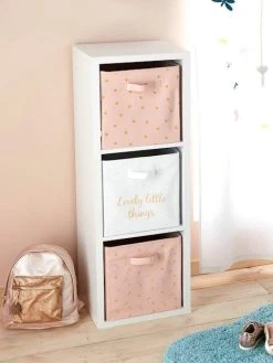 Lot De 3 Bacs De Rangement Lovely Rose Poudré Imprimé - Vertbaudet -Vertbaudet Magasin lot de 3 bacs de rangement lovely 4