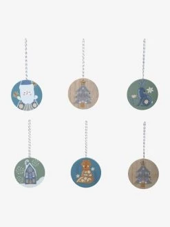 Lot De 6 Boules Plates De Noël Scandinave Bois - Vertbaudet -Vertbaudet Magasin lot de 6 boules plates de noel scandinave 2