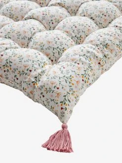 Matelas De Sol Avec Pompons FLEURETTES écru / Multicolore - Vertbaudet -Vertbaudet Magasin matelas de sol avec pompons fleurettes 2