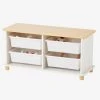 Meuble De Rangement + 4 Bacs LIGNE PTILOU Blanc/bois - Vertbaudet