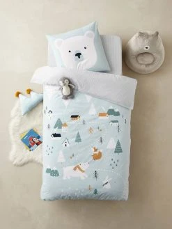 Parure Enfant Housse De Couette + Taie D'oreiller ALPIN Bleu - Vertbaudet