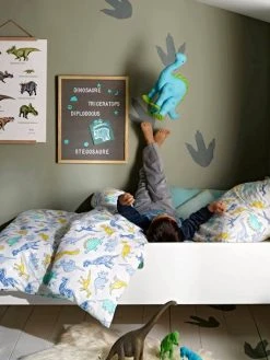 Parure Housse De Couette + Taie D'oreiller Enfant DINO MANIA Blanc - Vertbaudet 10 Parure Housse De Couette + Taie D'oreiller Enfant DINO MANIA Blanc - Vertbaudet -Vertbaudet Magasin parure housse de couette taie doreiller enfant dino mania 3