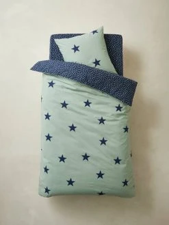 Parure Housse De Couette + Taie D'oreiller Enfant DREAM BIG Kaki / étoiles Marine - Vertbaudet -Vertbaudet Magasin parure housse de couette taie doreiller enfant dream big 1
