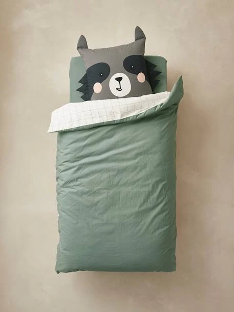 Parure Housse De Couette + Taie D'oreiller Enfant En Coton Bio* FOREST BAND écru / Multicolore - Vertbaudet 7 Parure Housse De Couette + Taie D'oreiller Enfant En Coton Bio* FOREST BAND écru / Multicolore - Vertbaudet – Image 5