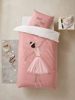 Parure Housse De Couette + Taie D'oreiller Enfant ENTRECHAT Rose - Vertbaudet