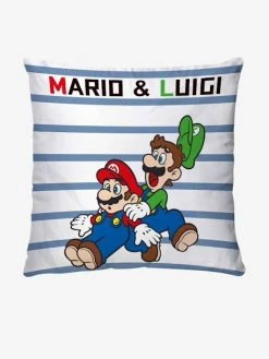 Parure Housse De Couette + Taie D'oreiller Enfant Mario® Blanc Animé - Super Mario -Vertbaudet Magasin parure housse de couette taie doreiller enfant mario 1