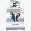 Parure Housse De Couette + Taie D'oreiller Enfant Mario® Blanc Animé - Super Mario -Vertbaudet Magasin parure housse de couette taie doreiller enfant mario
