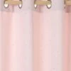 Rideau Occultant Etoiles D'argent Rose Imprimé étoiles - Vertbaudet