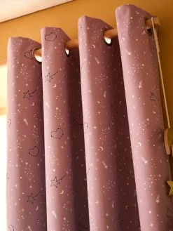 Rideau Occultant MISS CONSTELLATION Parme Foncé - Vertbaudet -Vertbaudet Magasin rideau occultant miss constellation 3