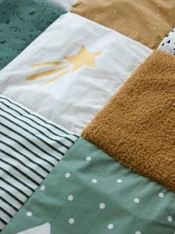 Tapis De Sol Patchwork Matelassé GREEN FOREST écru / Multicolore - Vertbaudet -Vertbaudet Magasin tapis de sol patchwork matelasse green forest 2