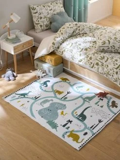 Tapis DINOLAND écru / Multicolore - Vertbaudet -Vertbaudet Magasin tapis dinoland 3