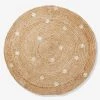 Tapis Jute à Pois Dorés Beige Clair Uni Avec Decor - Vertbaudet